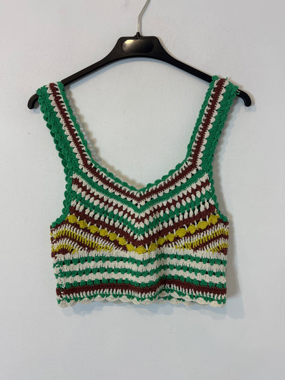 ZARA. Top croché colores. T S