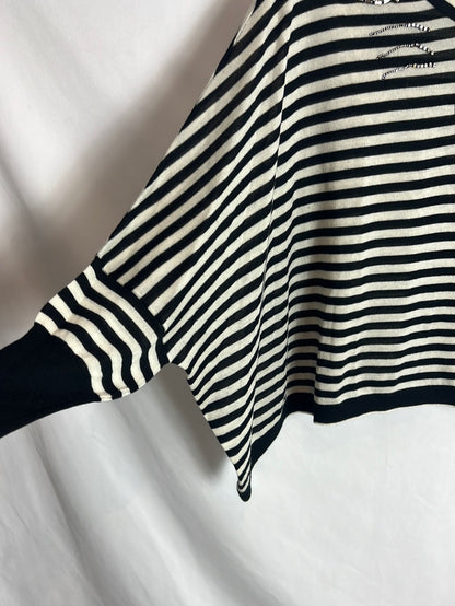 ERMANNO SCERVINO. Jersey rayas cashmere detalles. T S