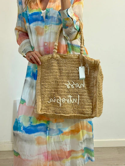 INTROPIA. Bolso rafia bordado