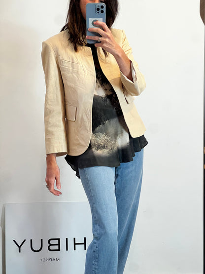 ZADIG & VOLTAIRE. Chaqueta piel beige claro