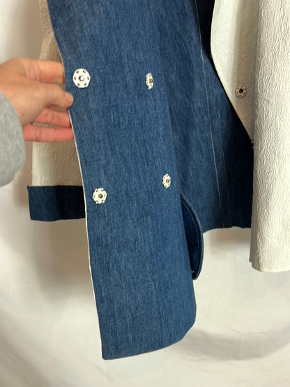 ERMANNO SCERVINO. Chaqueta blanca textura. T 44 (L)