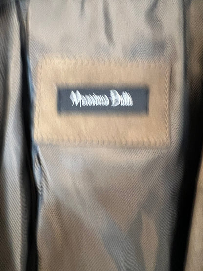 MASSIMO DUTTI. Chaleco piel fluido caqui. T S/M