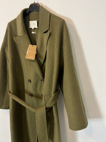 YERSE. Abrigo largo lana verde. T S