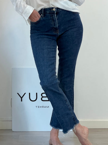 MANGO. Pantalón denim acampanado T.38