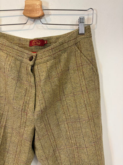 TBA. Pantalón cropped lana espiga