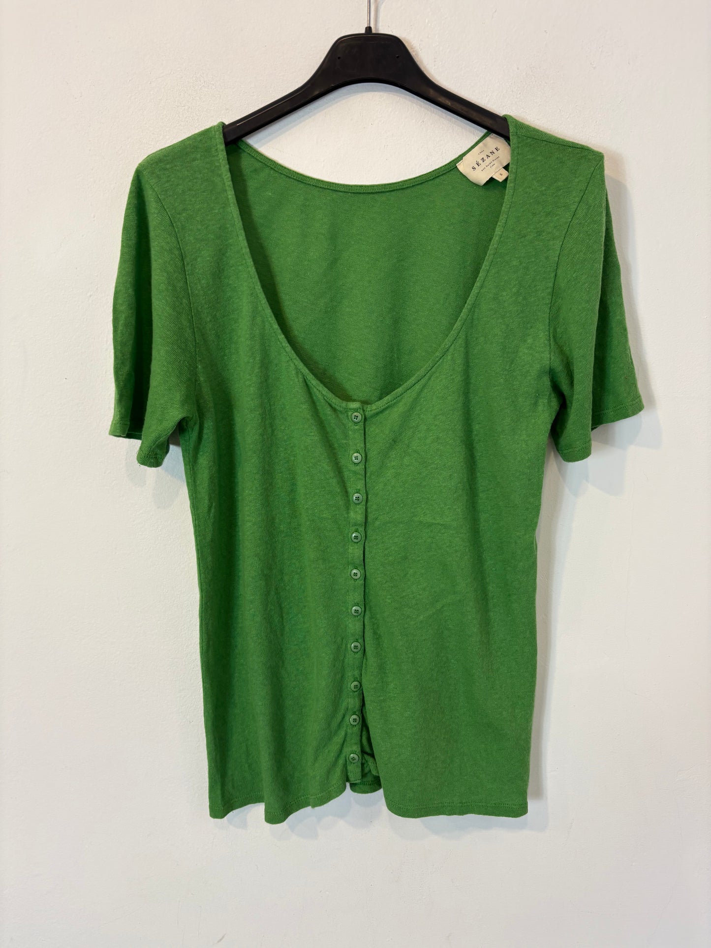 SÉZANE. Camiseta verde mezcla