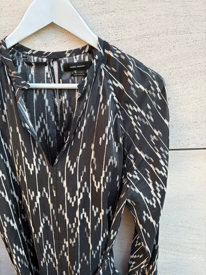 ISABEL MARANT. Vestido largo seda con cinturón