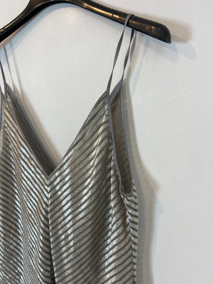 FORTE FORTE. Top plateado textura rayas T.u(s)