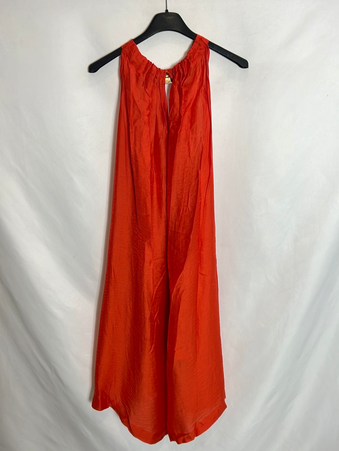 OTRAS. Vestido corto naranja brillos TU(S)