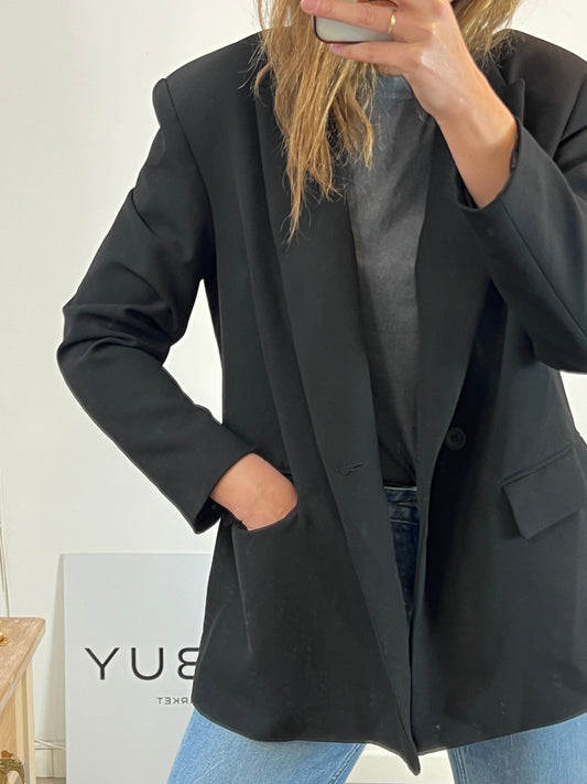 ZARA. Blazer negra cruzada. T L