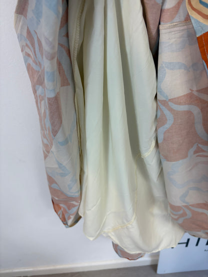 PEPPERMAYO. Vestido largo palabra de honor estampado