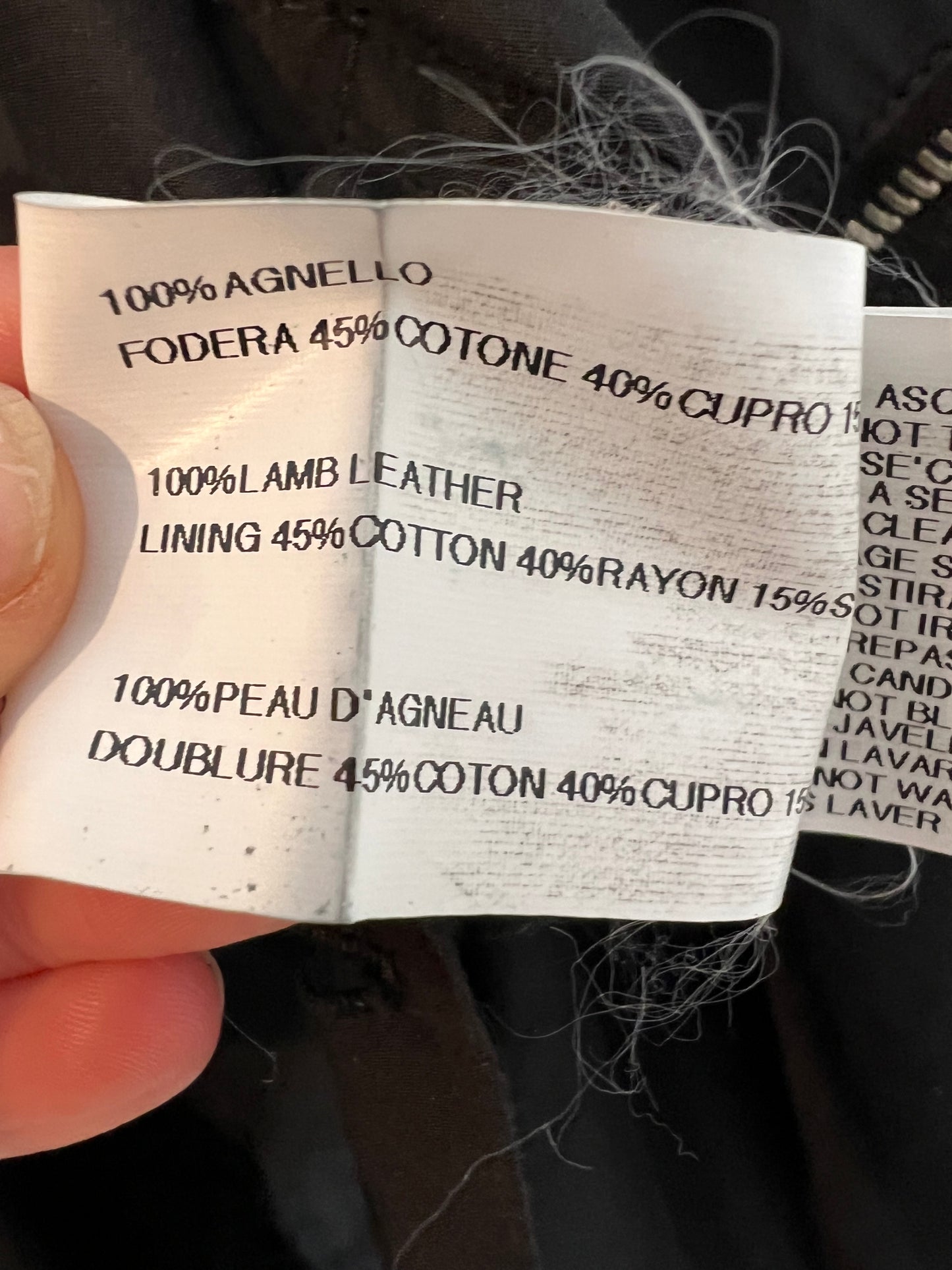 RICK OWENS.  Chaleco negro piel  T.36