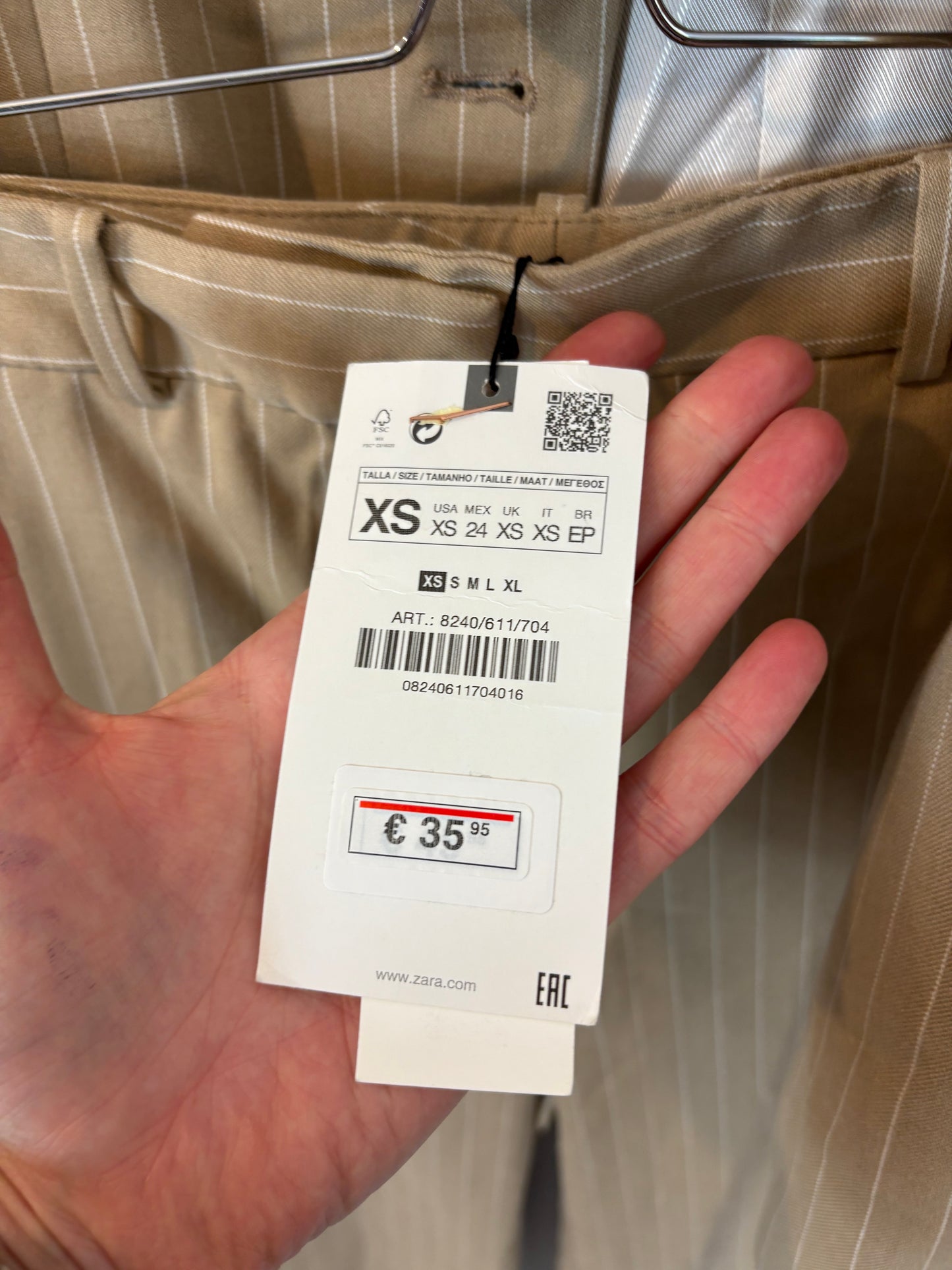 ZARA. Traje de chaqueta tostado raya diplomática