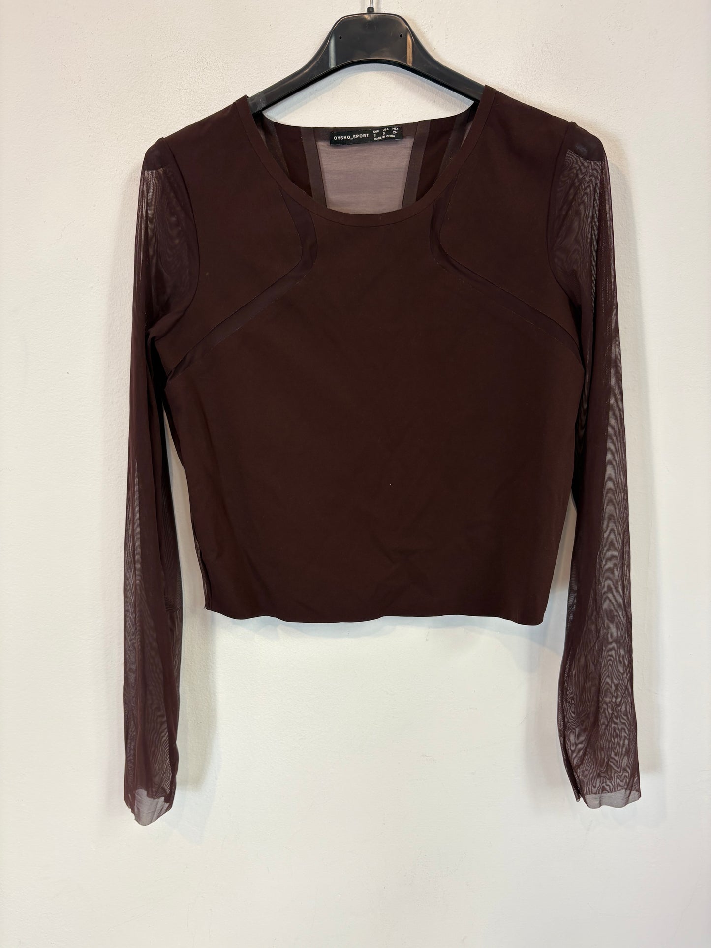 OYSHO. Top elástico marrón