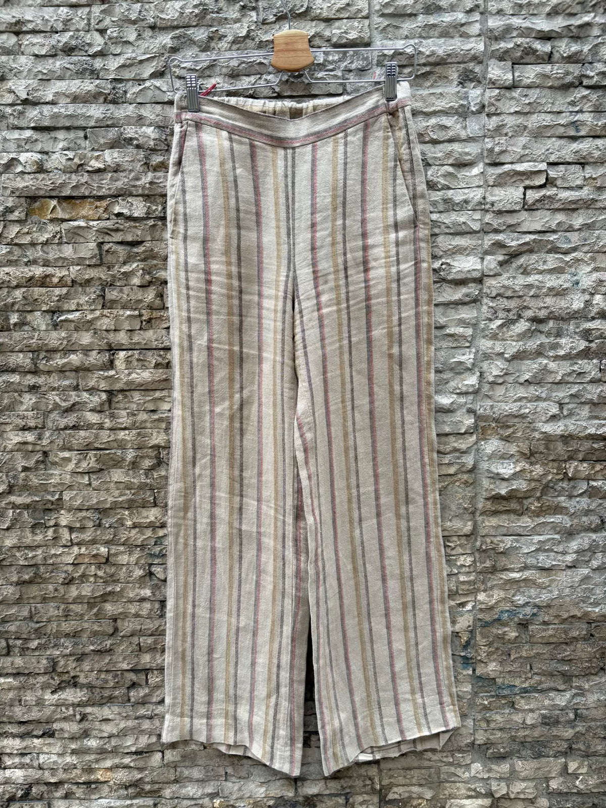DIEGA. Conjunto lino rayas chaqueta y pantalón