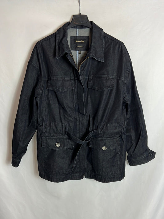 MASSIMO DUTTI. Adjustable dark denim jacket. TM
