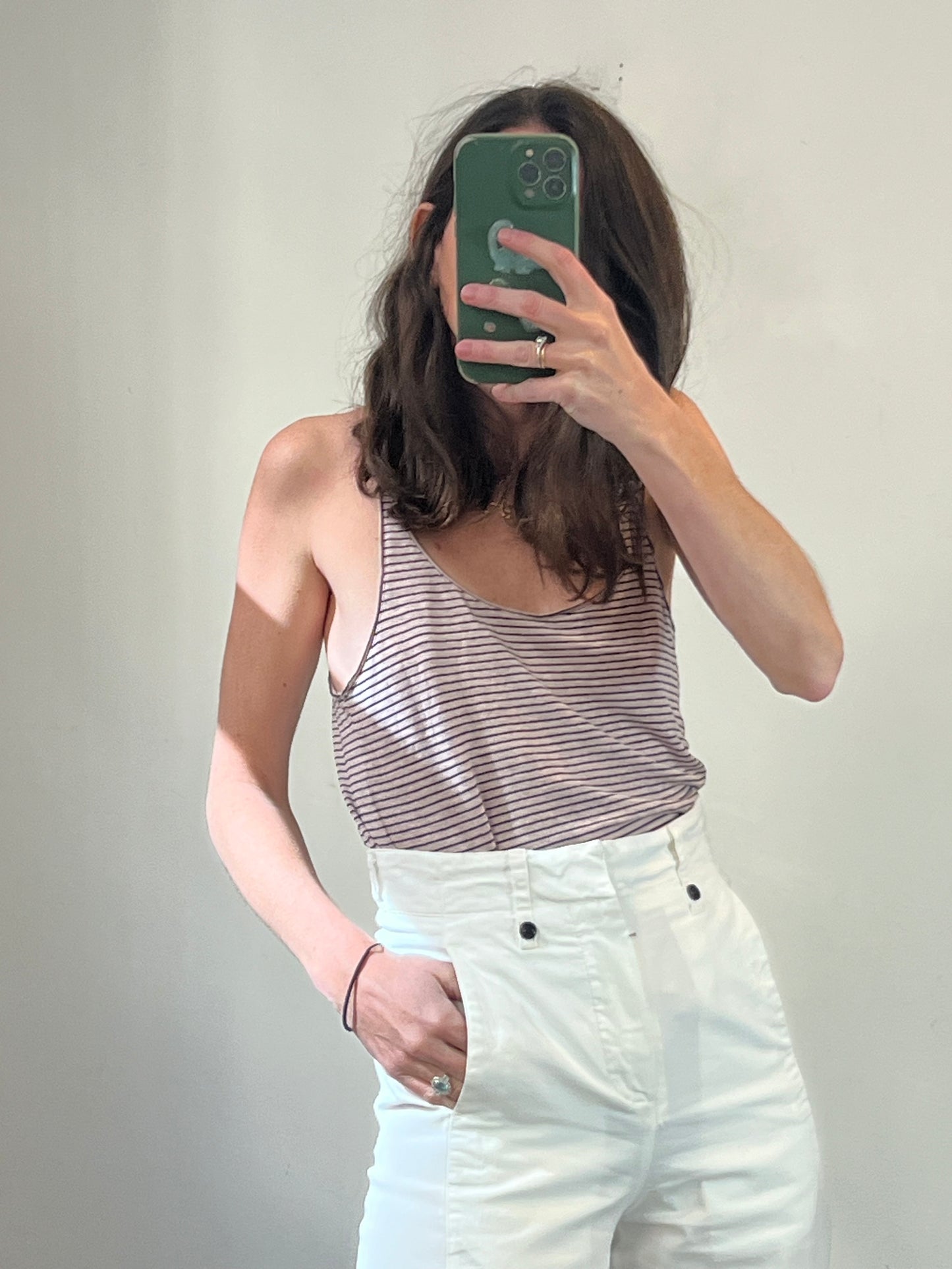 ISABEL MARANT. Camiseta lino rayas