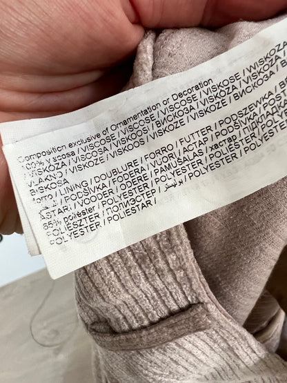 INTROPIA. Pantalón beige topo aterciopelado T.s