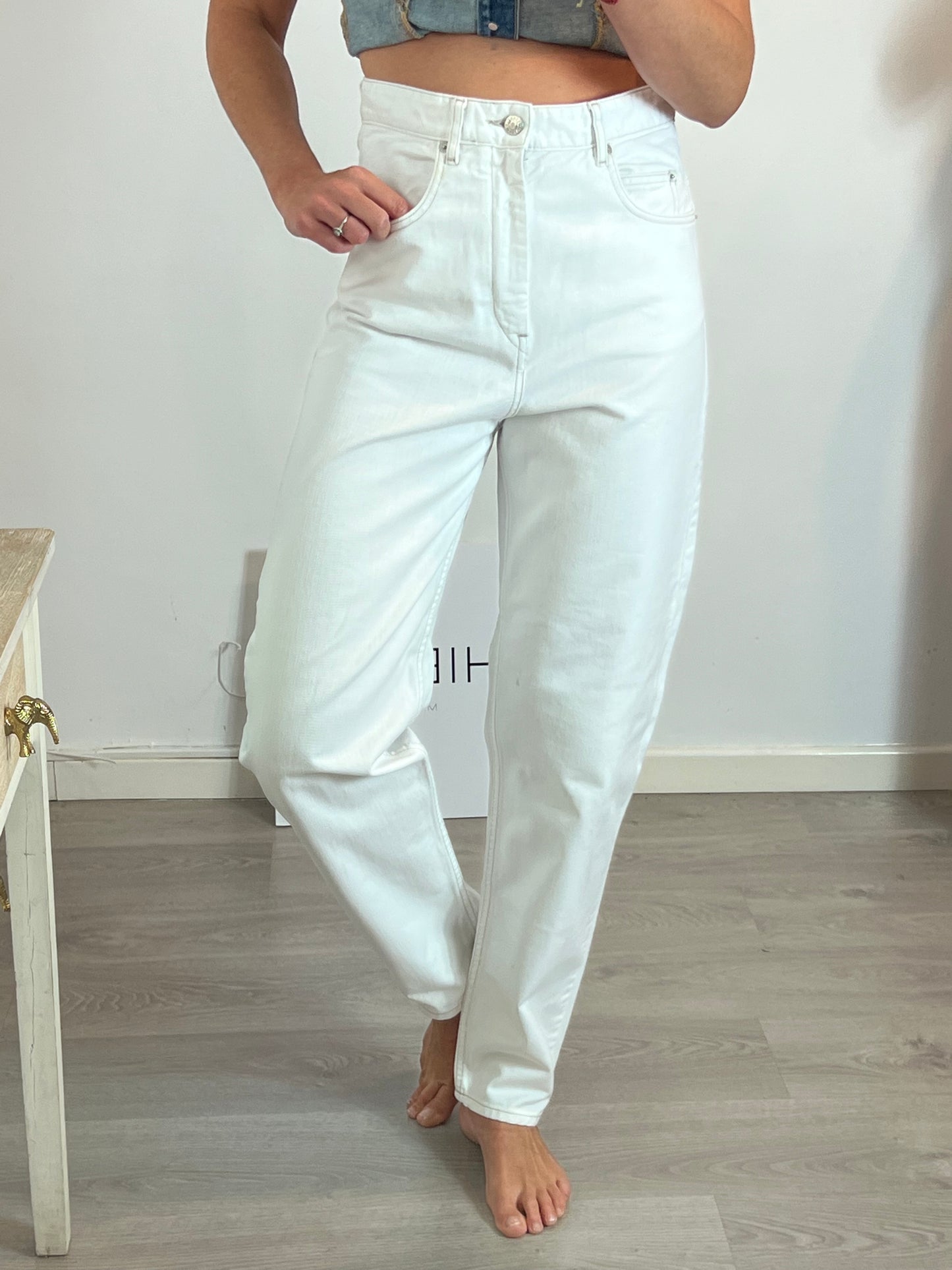 ISABEL MARANTETOILE. White denim trousers, size 36