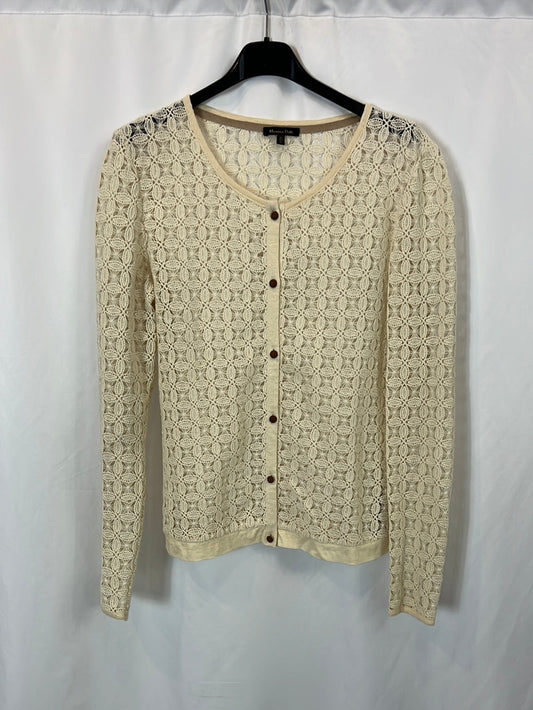MASSIMO DUTTI. Chaqueta encaje color crudo. T M