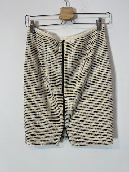 MARCCAIN. Falda beige textura T.1(s)