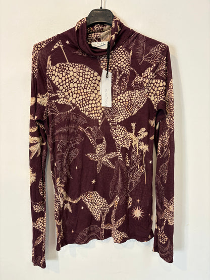 FORTE FORTE. Conjunto burdeos estampado mezcla