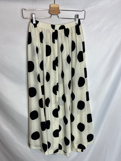 MARZIA GENESI. Total look skirt and silk blouse with polka dots. T 38/40