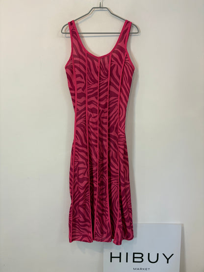 Vestido midi rosa estampado