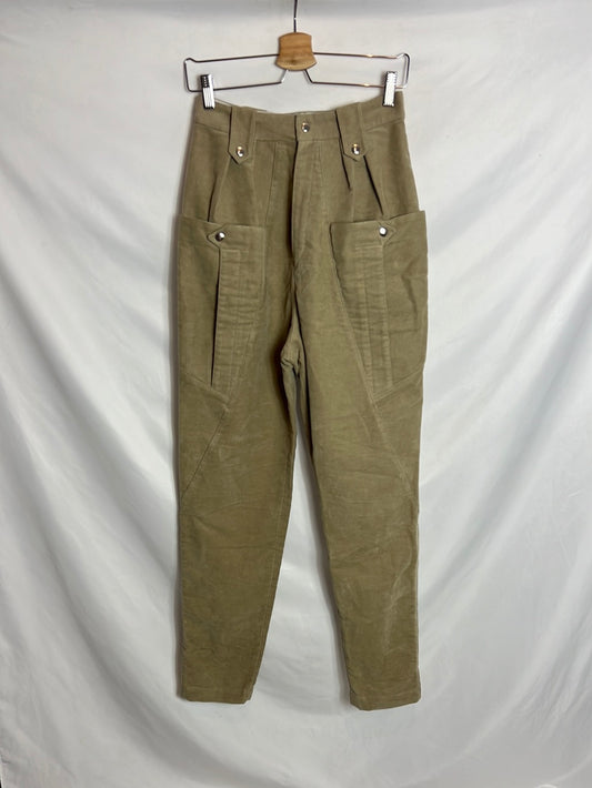 ISABEL MARANT. Beige textured pants with pockets. Size 36