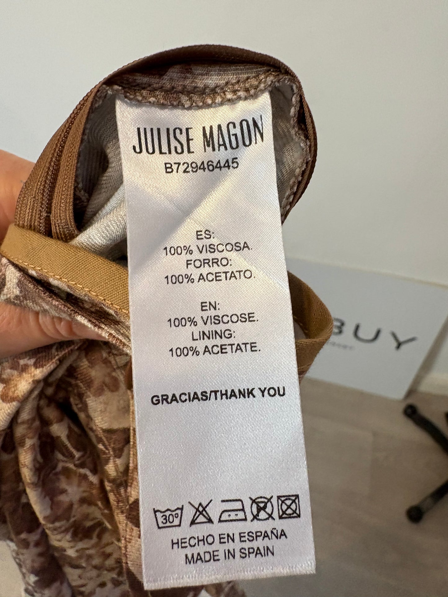 JULISE MAGON. Falda larga estampada abertura