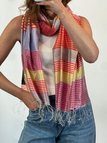 MUSEUM MUSEI. Pañuelo rayas seda