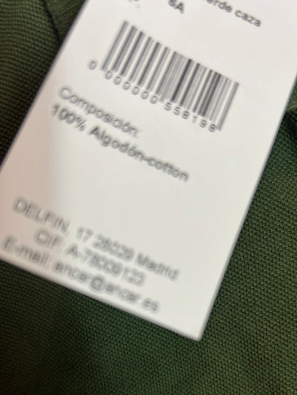 ANCAR. Classic long-sleeved hunting green polo shirt