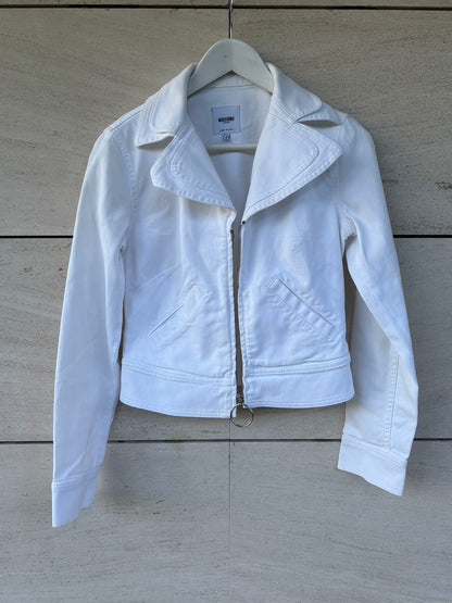 MOSCHINO. Chaqueta blanca denim cortita