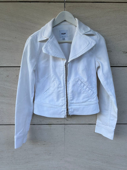 MOSCHINO. Chaqueta blanca denim cortita