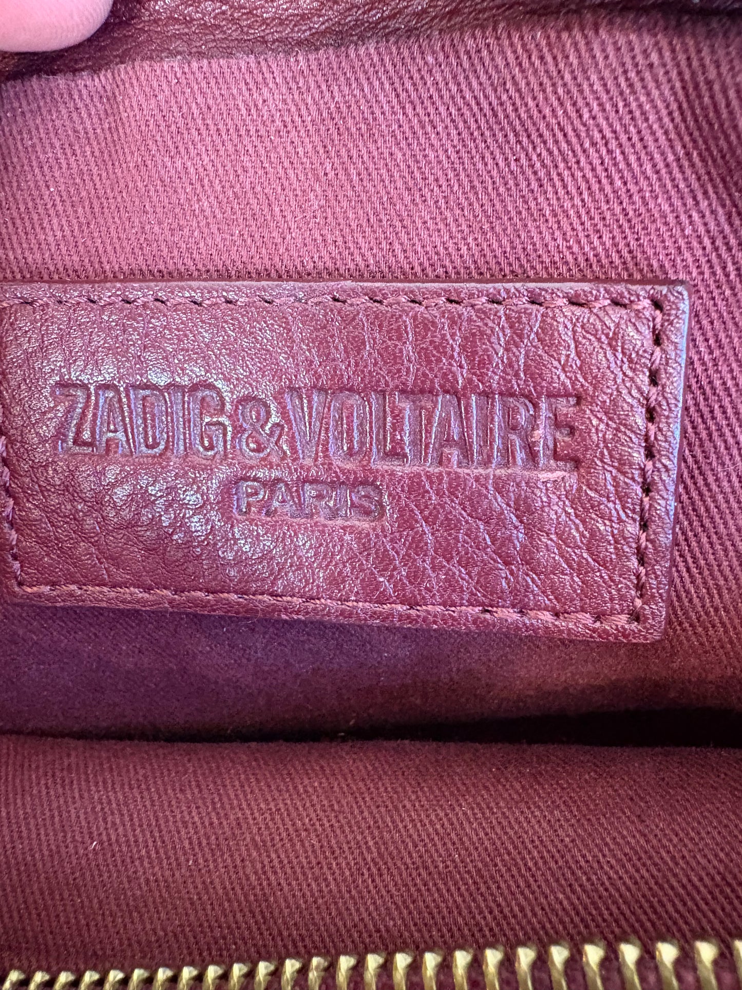 ZADIG&VOLTAIRE. Bolso burdeos piel