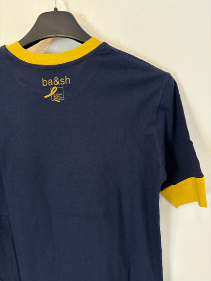 BA&SH. Camiseta azul slogan