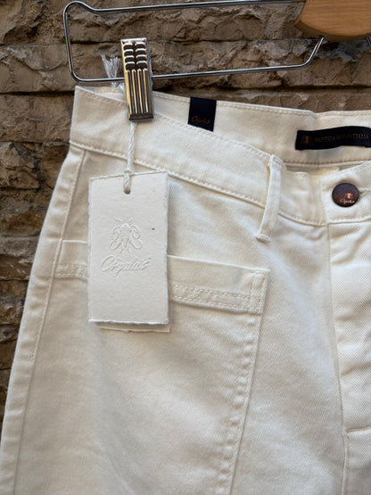 CIGALA´S. Denim blanco recto bolsillos