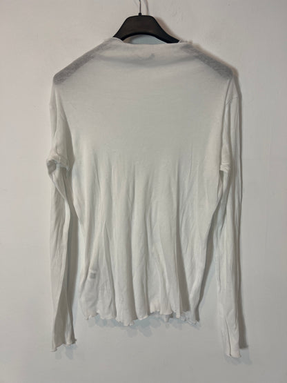 ZARA. Top blanco algodón. T L