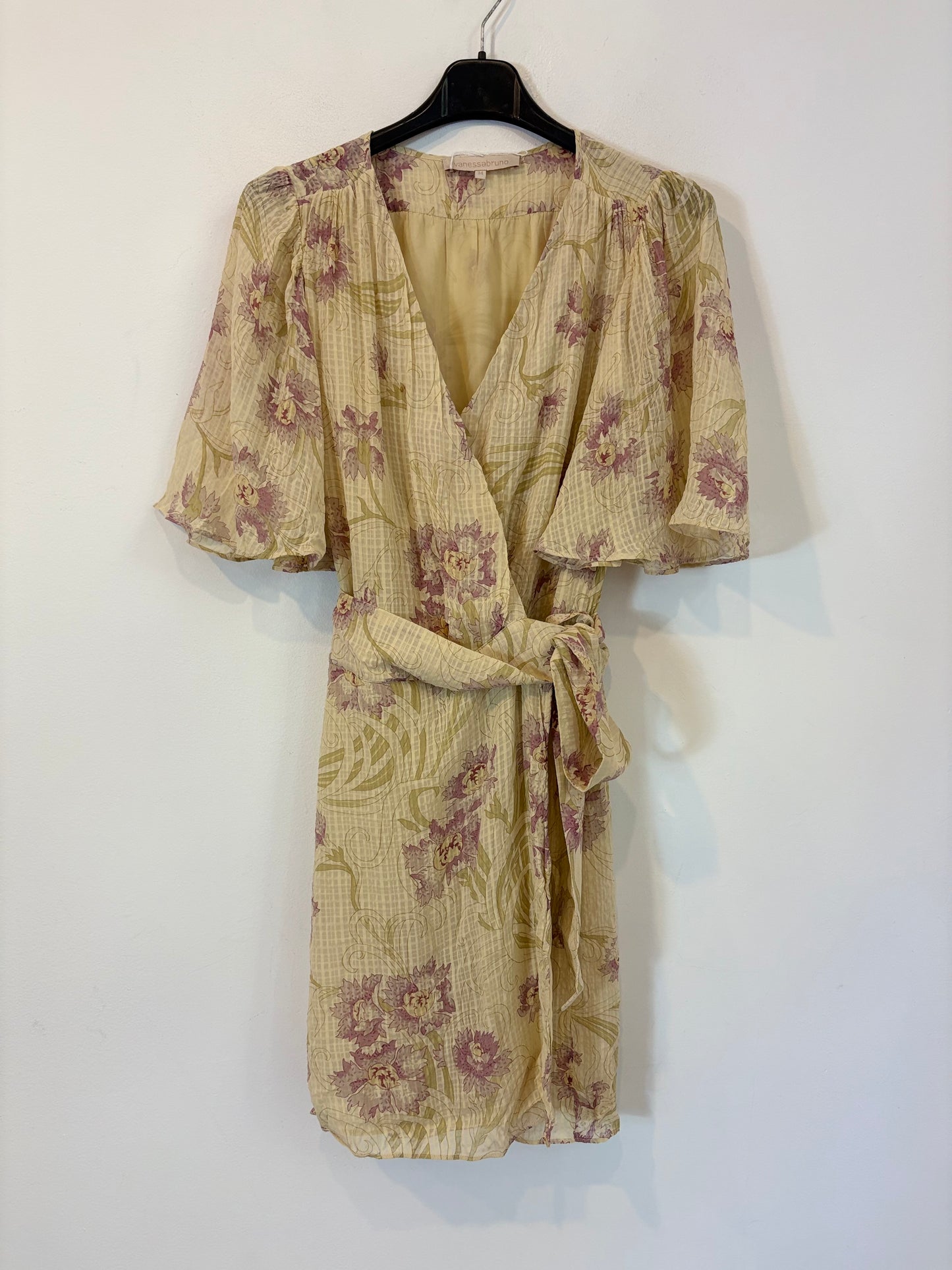 VANESSA BRUNO. Vestido corto cruzado seda. T 34