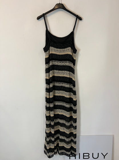 ZARA.vestido largo croché T.s