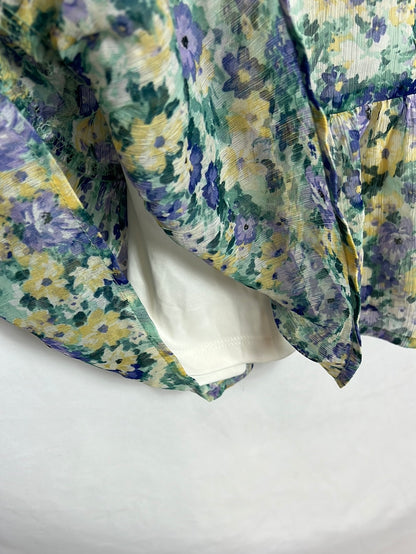 STRADIVARIUS.Vestido corto flores T.s