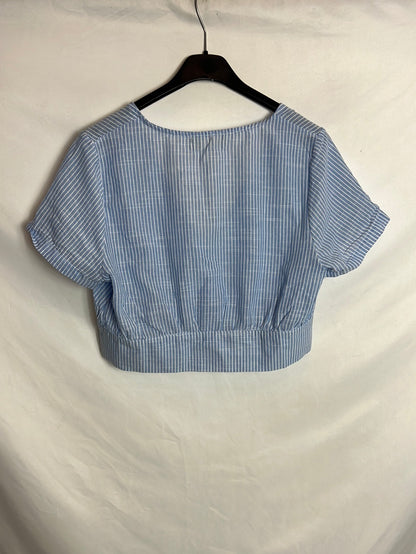 CHI-CHA. Blusa corta rayas efecto lino. T S