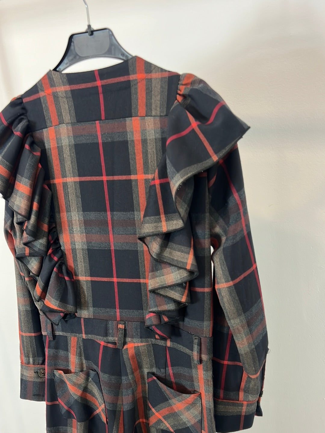 IQ. Blue plaid long jumpsuit Ts