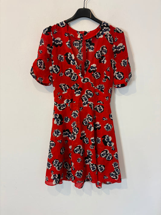 RÉALISATION. Vestido corto seda flores. T XS