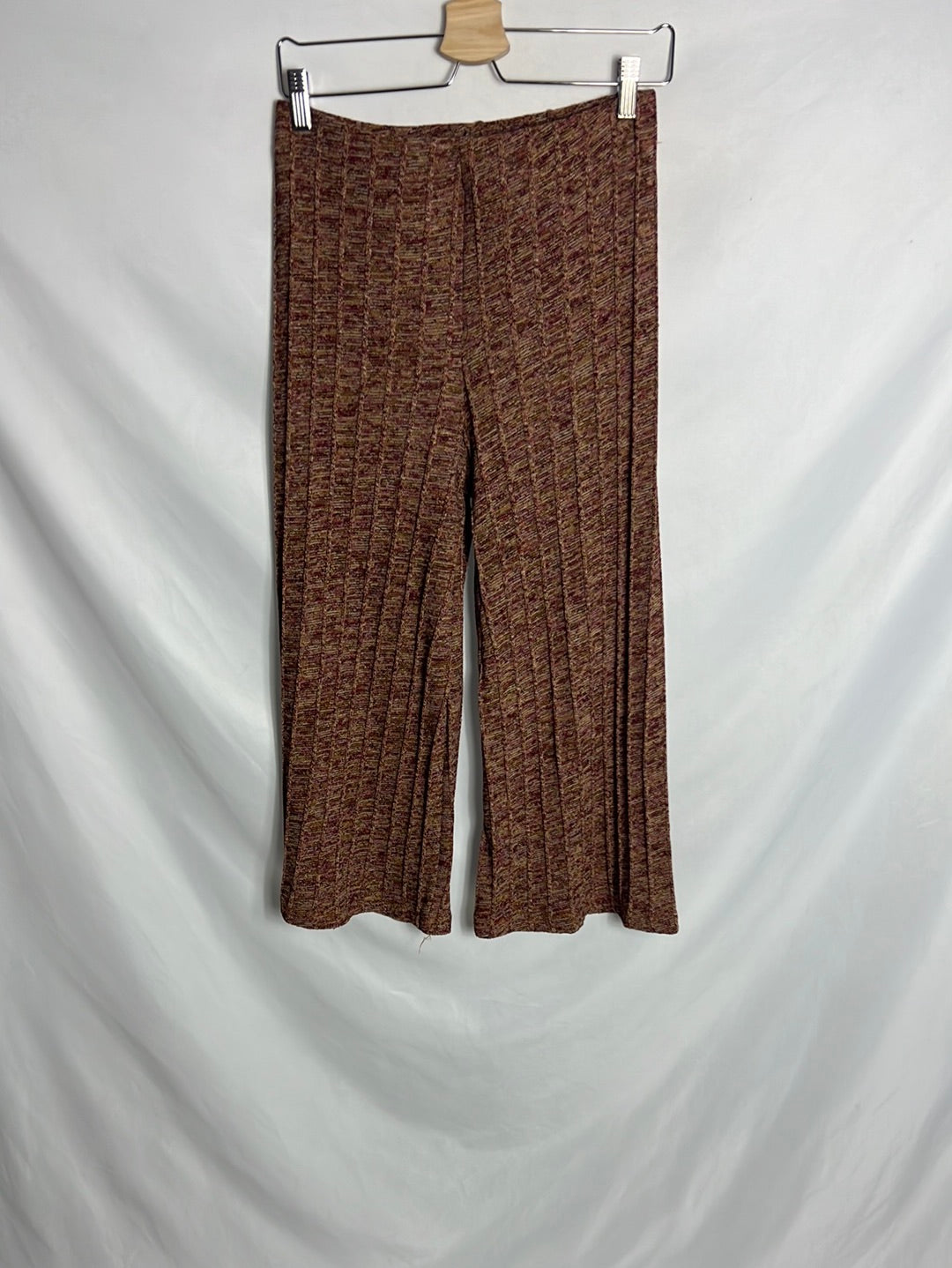 ZARA. Pantalón culotte punto jaspeado. T S