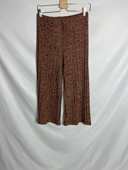 ZARA. Pantalón culotte punto jaspeado. T S