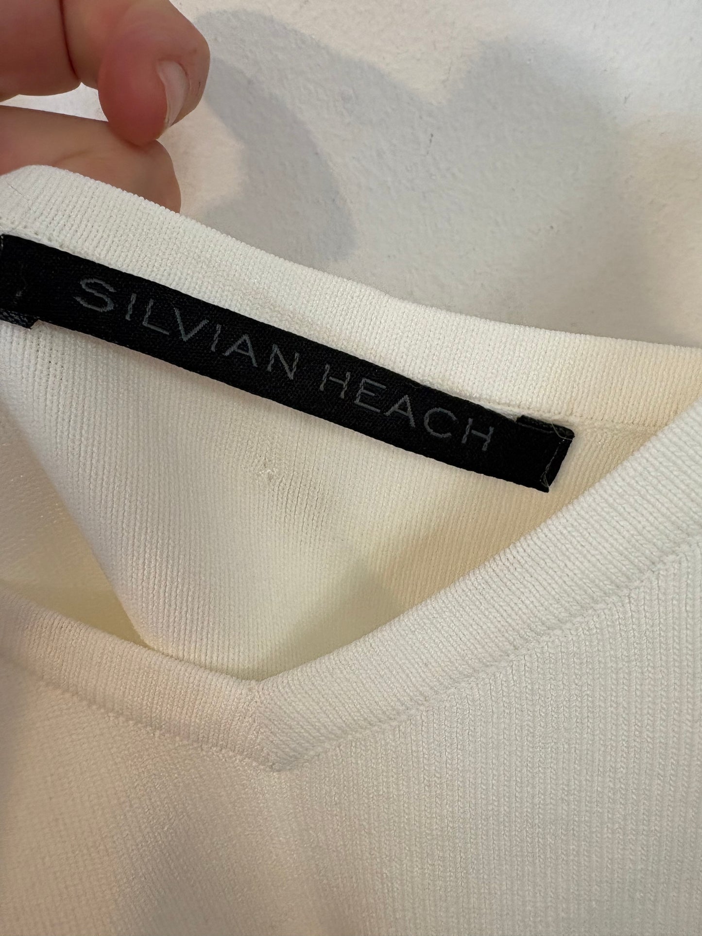 SILVIAN HEACH. Vestido blanco texturas. T M