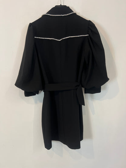 UTERQÜE. Vestido negro abalorios T.xs