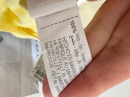 ZARA. Pastel yellow pleated linen trousers. Size 13-14 years (S)