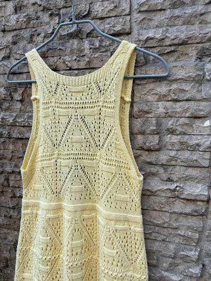 ZARA. Vestido midi punto calado